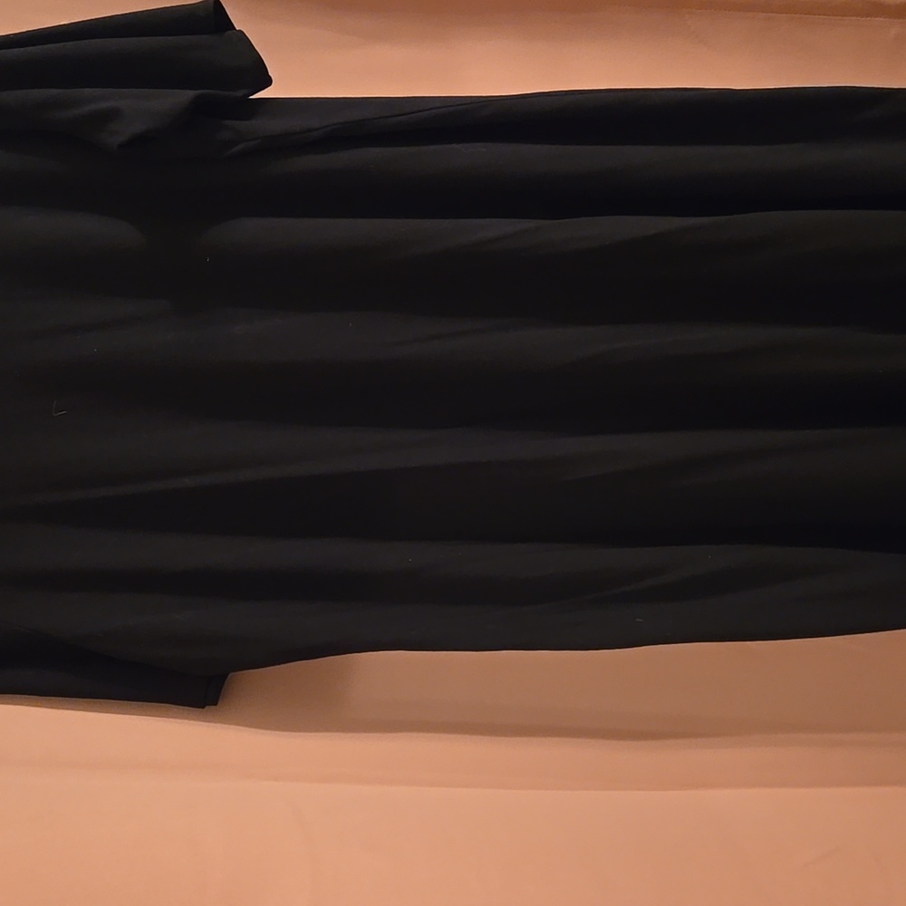 Eileen Fisher mock neck dress size XL black 3/4 sleeve stretch capsule minimal